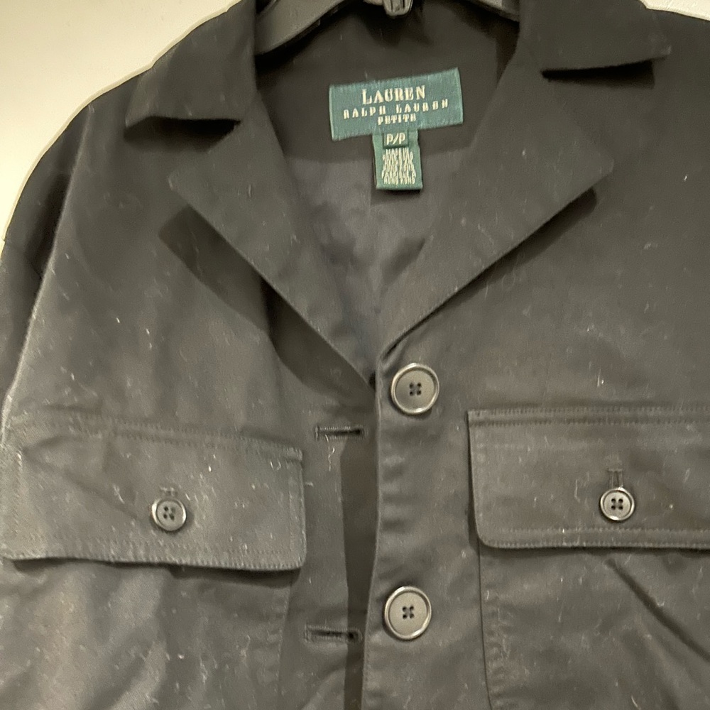 Lauren Ruff, Lauren Petit cropped jacket, black pockets around & on left sleeve